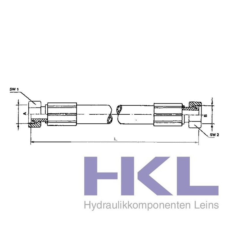 Hydraulikschlauch 4SP 20 x 2600 mm DKOS 25-S ÜW 2,6 m Hydraulikschläuche 350 bar 